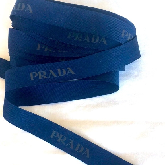PRADA Navy Blue Ribbon with Logo - 1/2" x 118" Long. - Picture 1 of 5